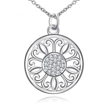 Fashion Women Trendy Brand Top Quality CZ Silver Pendants Necklaces